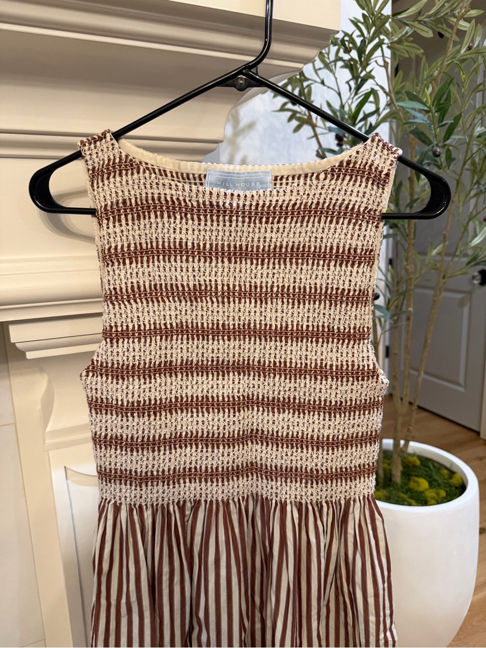Hill House Rust Striped Cosima Nap Dress - size medium - Picture 4 of 4
